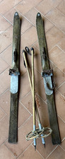 COPPIA DI SCI IN LEGNO DA BAMBINO cm 120 marca F.lli Persenico ITALIA anni 30/40