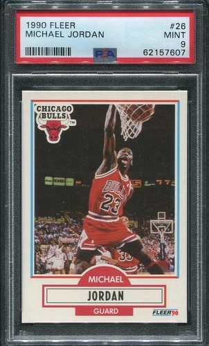 Fleer 1990 Fleer Michael Jordan #26 Chicago Bulls PSA 9 Graded Trading Card