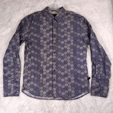 TRIPP Gothic Costume Joker Printed Halloween Gotham Goth Purple Gray Shirt