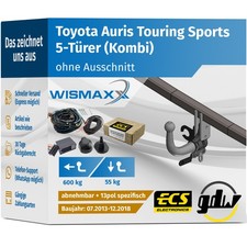 ANHÄNGERKUPPLUNG für Toyota Auris Kombi 13-18 abnehmbar GDW +13pol E-Satz ECS