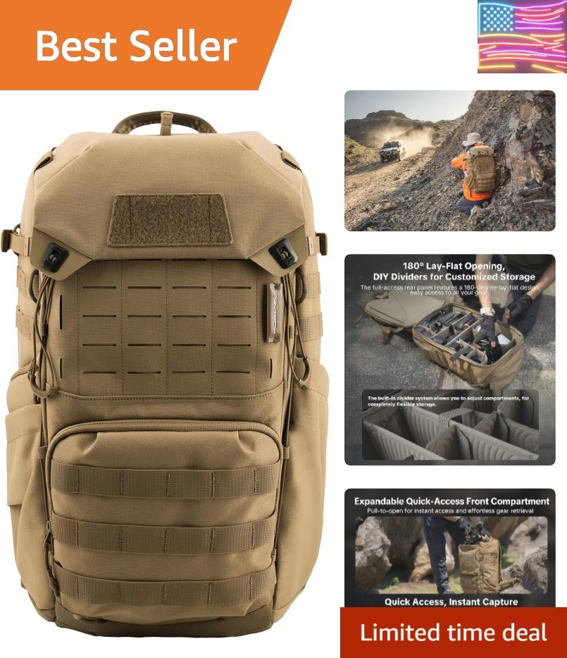 OneMo TAC 25L Tactical Camera Backpack, Waterproof DSLR/SLR