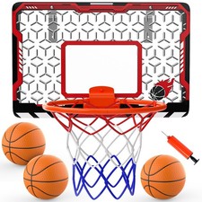 EagleStone Mini Basketball Hoop for Door  Wall, Foldable Rim with 3 Balls an...