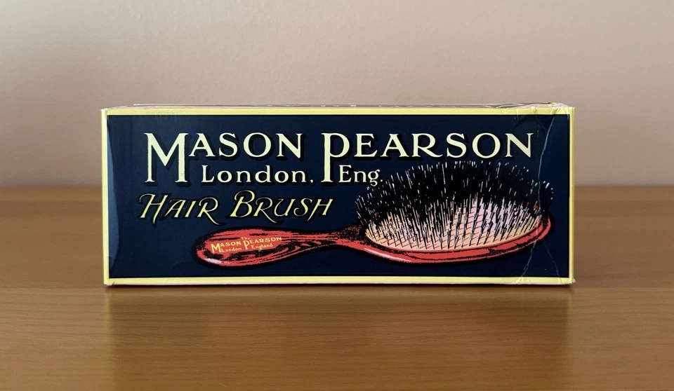 Cepillo de pelo Mason Pearson práctico cerdas de jabalí B3 rubí oscuro cerdas puras nuevo con caja Foto 2 de 4