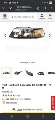Headlight-Capa Certified Assembly TYC 20-5696-91-9