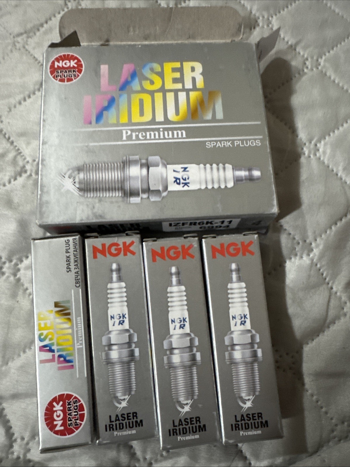 OEM NGK 6994 IZFR6K11 Laser Iridium Spark Plugs - Set of 4 Genuine
