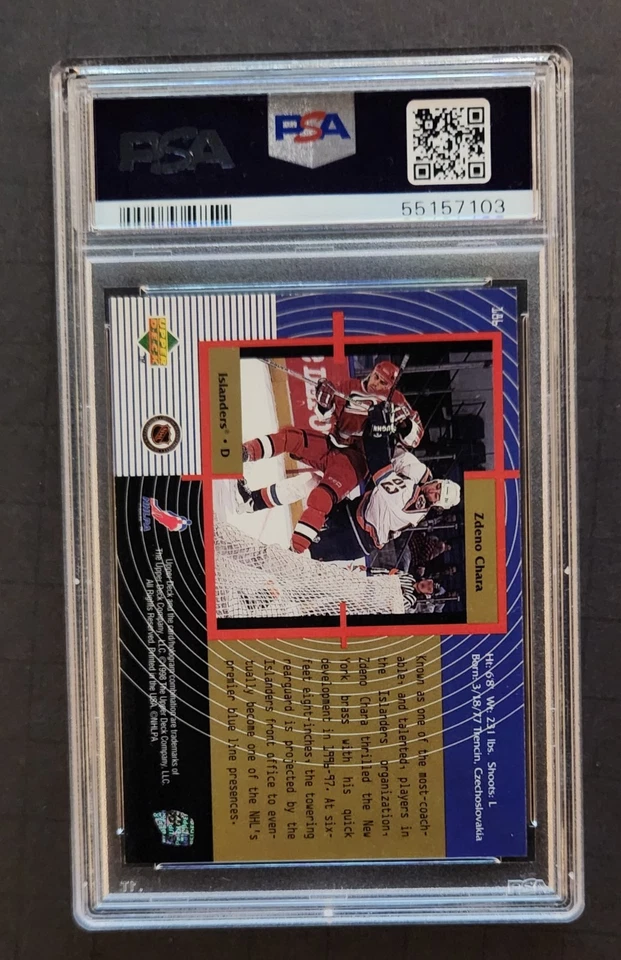 1997-98 SP Authentic #186 Future Watch ZDENO CHARA  Rookie RC PSA 8 - Image 2 of 2