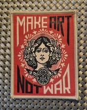 Make Art Not War Embroidered Patch Iron on Sew On US Ship Protest