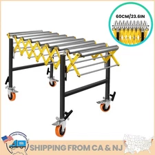1000LBS Expandable Roller Conveyor Flexible Roller Conveyor Stand w/  Casters
