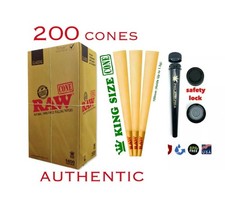 AUTHENTIC RAW classic king size pre rolled cone(200 cones) + safety lock tube