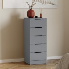 Image of 5 Drawer Narrow Chest Cabinet Storage Unit Bedroom Furniture Hallway