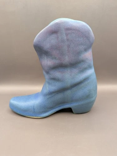 Van Briggle Pottery Cowboy Boot Blue (Signed)