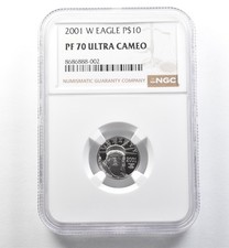 2001-W $10 American Platinum Eagle 1/10 Oz Platinum PF70 UCAM NGC 3522.60 per troy oz