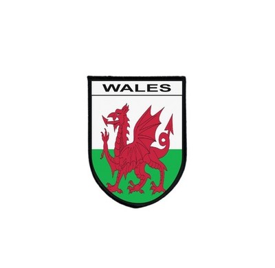 Aufnäher Patch Flagge Walisisch Wales Druck Rand Stickerei selbstklebend