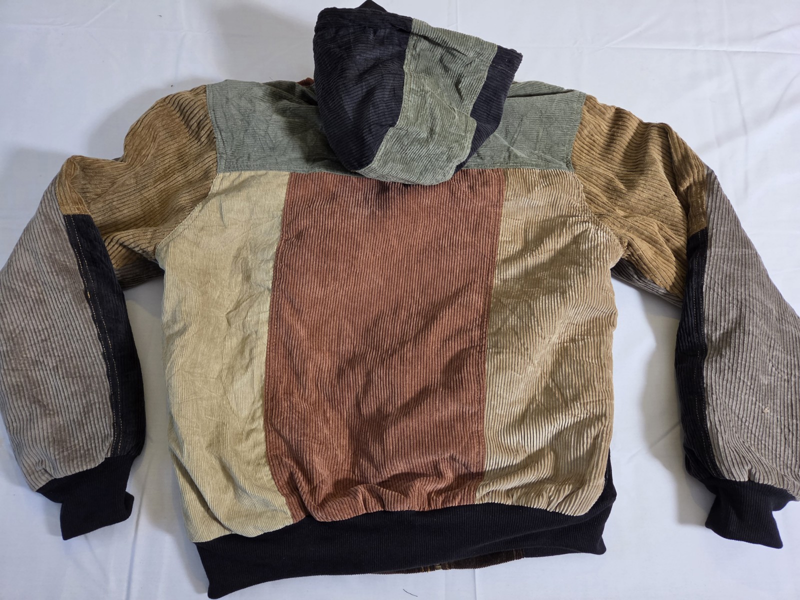 Carhartt Reworked Patchwork Corduroy Active Jacket 2XL Fits XL Hooded image 4