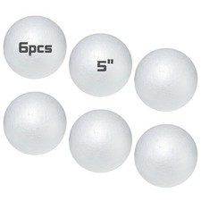 6Pc Styrofoam Balls,5 Inch DIY White Foam Balls for Crafts,Smooth Solid Foam ...