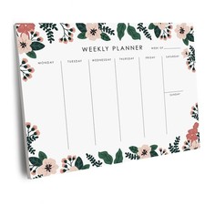 Weekly Planner Notepad - 9x7  inches, 52 tear off sheets - Undated Desk Pl