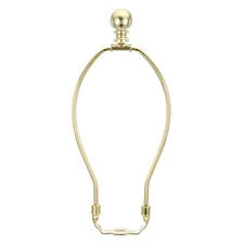 1 Set 8.5 Inch Lamp Harp Kit with Finial Lamp Shade Bracket Holder Gold Tone