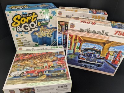 Masterpieces Vintage/Classic Cars Puzzle Lot Plus Sorting Tray NEW 