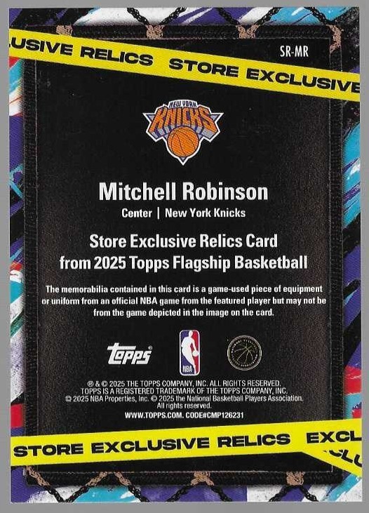 MITCHELL ROBINSON (Knicks) 2025 Topps Store Exclusive Game Used Jersey Card view 2