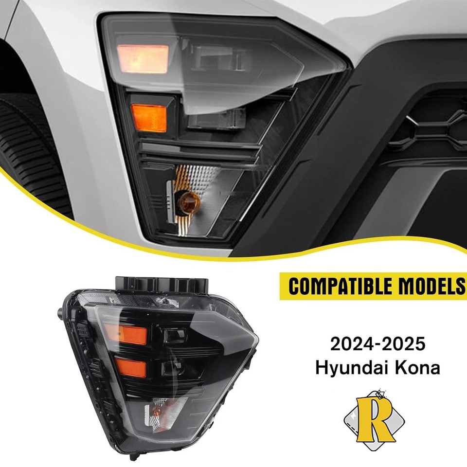 For 2024-2025 Hyundai Kona Headlight Headlamps LED & Halogen Signal ...