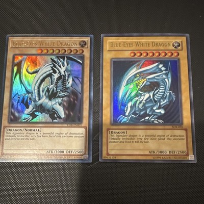 Konami Yu-Gi-Oh! TCG Blue-Eyes White Dragon Lot 2 LOB-EN001 & SDK-001 Holo