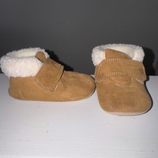 Carters Baby Booties 12-18M NEW Brown Sherpa Lined Soft Sole Shoe Moccasins