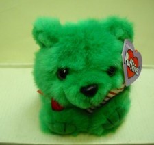  1415 NWT RETIRED Vintage Swibco Puffkins Jingles the Green Bear DOB 12-15-97