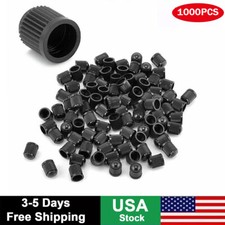 1000 Black Plastic Tire Valve Air Dust Cover Stem Caps - Wheel Car Truck Bike Us