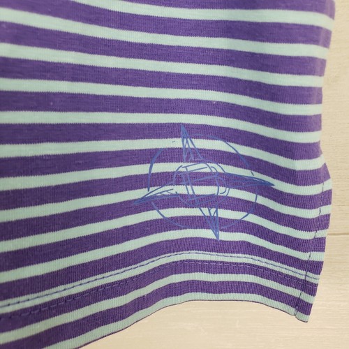 B. Draddy Golf Polo Shirt Men's Size Medium Wildcat Golf Day Logo Striped Purple - Picture 5 of 11