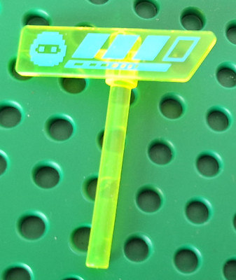 Lego Schild Gameplayer transparent neon grün 65191pb01 Zubehör Ninjago 71713