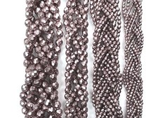 Czech Glass Fire Polished Beads in Silver Pink Carmen Metallic Pearl, Faceted