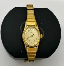 Ladies Gold Tone Timex Quartz Watch Working Condition Unknown