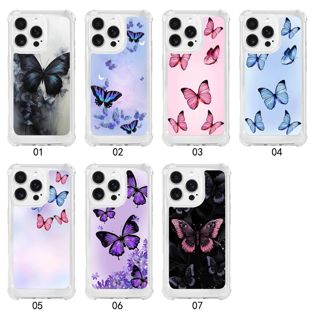 iPhone 14 Pro Max 15 16 Plus Samsung A56 A16 Butterfly TPU Case