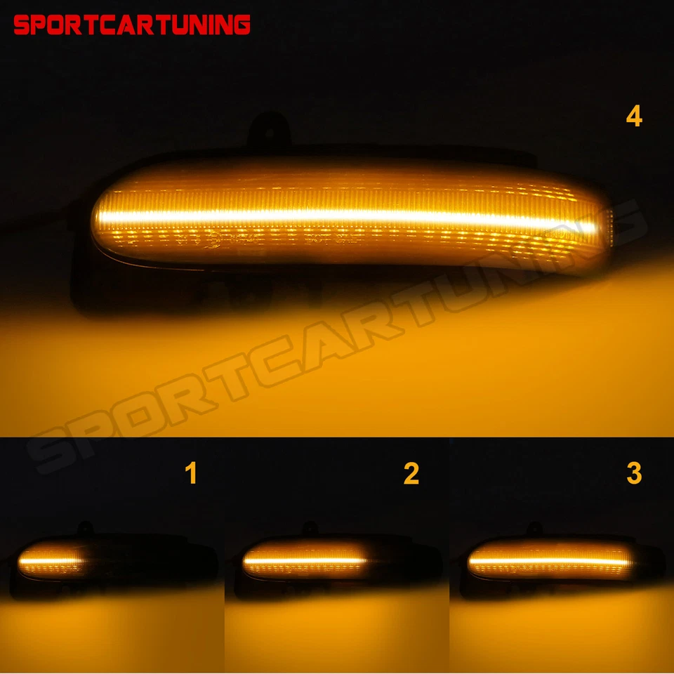 Dynamic Smoke LED Side Mirror Signal Lights For 00-07 Mercedes C-Class W203 S203 - Image 2 of 4