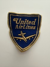 United Airlines obsolete uniform patch blue gold Shield pilot stewardess Vintage