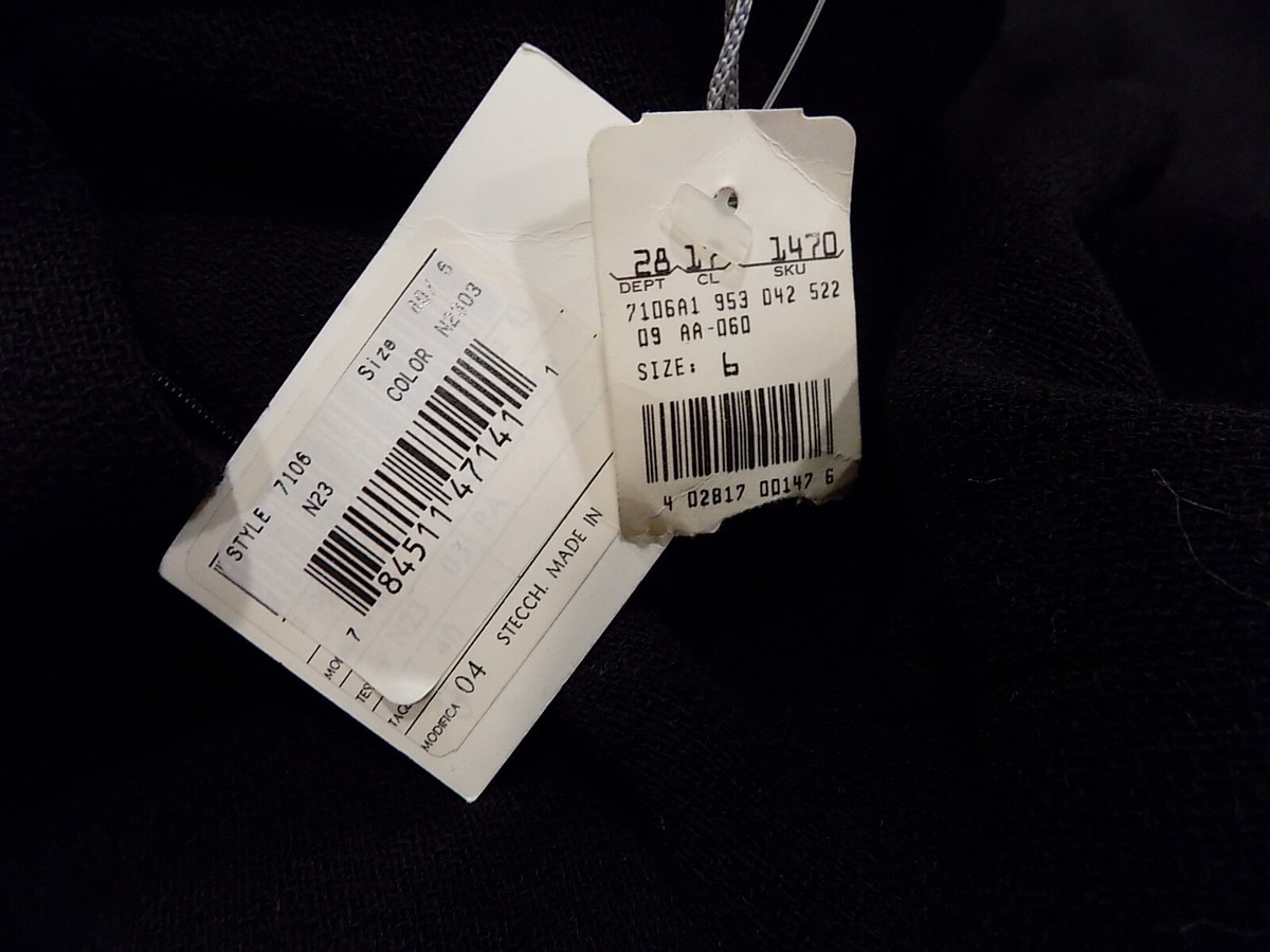 NWT VALENTINO MISS V Wool Black Unhemmed Pant Sz 6 Italy (313) | eBay