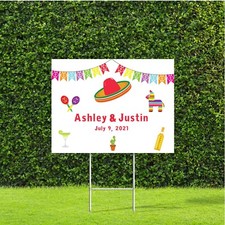 Mexican Fiesta Themed Yard Sign Great for Wedding Birthday Bridal Shower