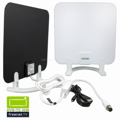 Zimmerantenne DVB-T2 HD Aktive Innen Antenne 30dB Verstärkung Reichweite 25km Kö