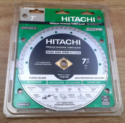 Hitachi 7'' Premium Diamond Turbo Saw Blade 728740 Masonry Japan
