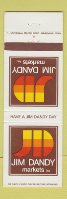Matchbook Cover - Jim Dandy Markets