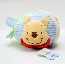 Disney Baby 9" Winnie the POOH Plush Rattle Ball Bear Butterfly Flower Fabric