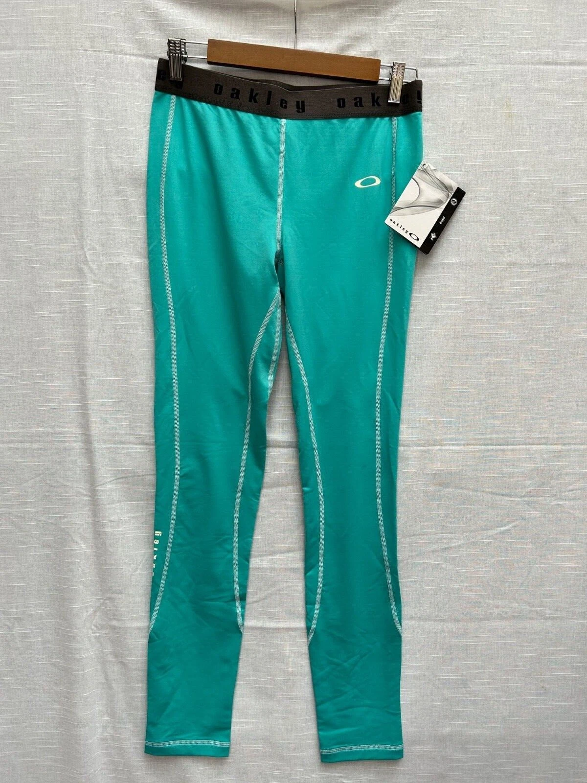 Oakley Womens Base Layer Size Small Turquoise Activewear Pants Stretch