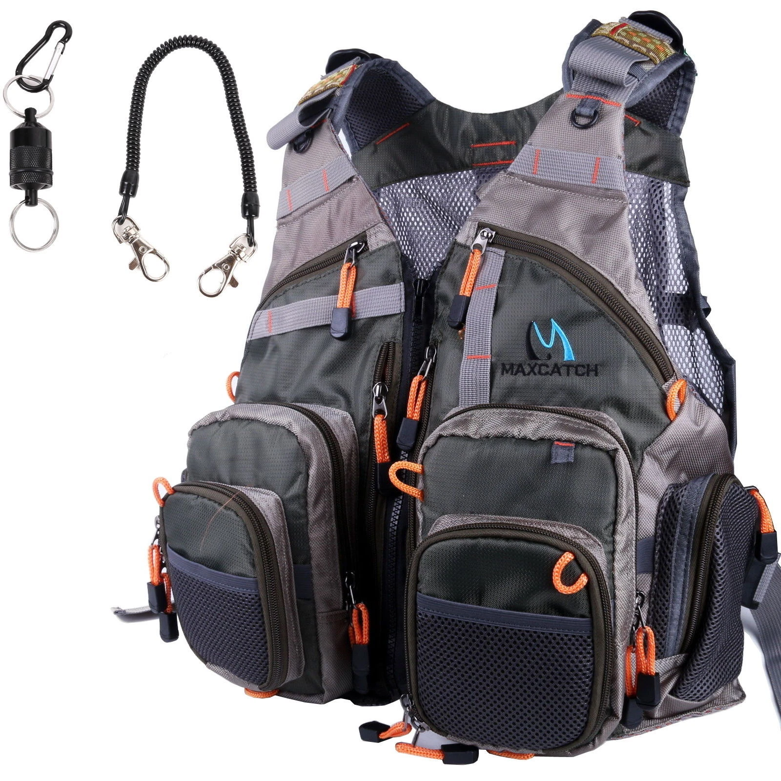 Maxcatch Fly Fishing Vest Mesh Vest With Magnetic Release Holder With Cord
Opens in a new window or