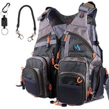 Maxcatch Gilet da Pesca a Mosca Gilet in Rete con Supporto a Sgancio Magnetico con Cordoncino