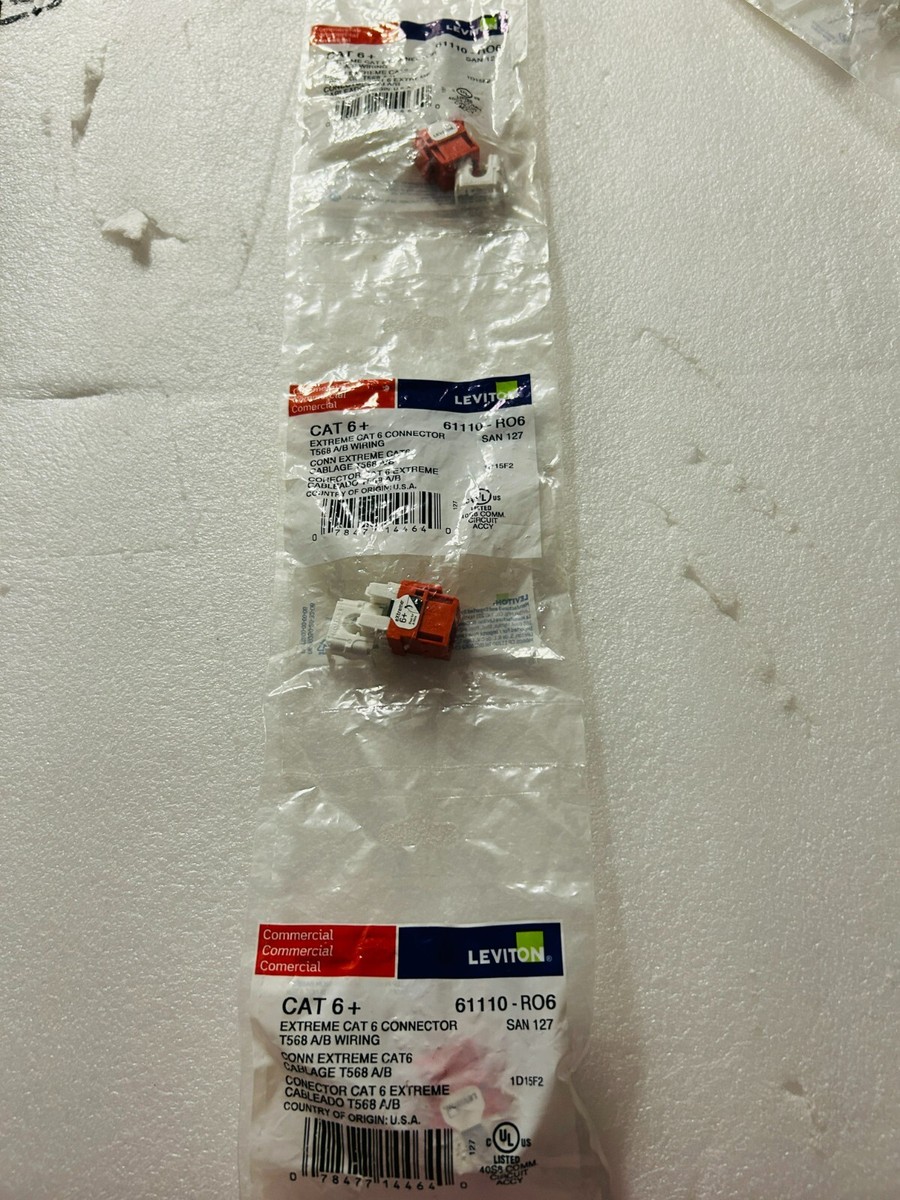 LEVITON 61110-RO6 - 61110-RW6 - eXtreme Cat 6+ QuickPort Jack