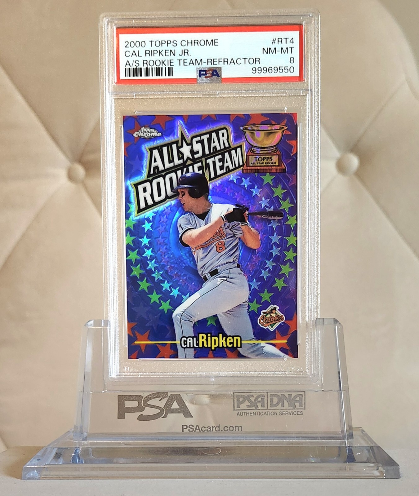2000 Topps Chrome Cal Ripken #RT4 All Star Rookie Team Refractor Parallel PSA 8