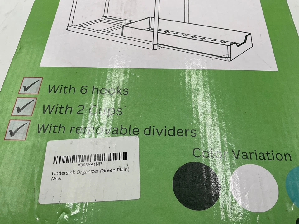 Mehveen 2 Niveles Multiusos Baño Bajo Fregadero Organizadores y Almacenamiento,... Foto 2 de 2