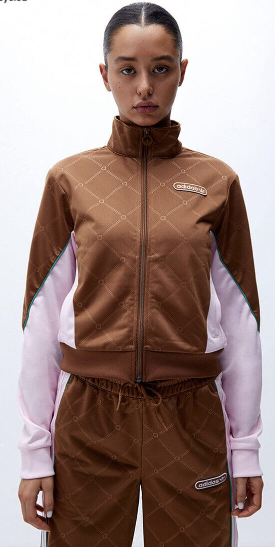 Women's adidas Retro Luxury Track Suit Pants Jacket Brown Women's adidas Retro Luxury Track Suit Pants Jacket Brown