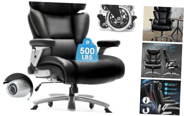 Big and Tall Office Chair 500lbs with Adjustable Lumbar Support, Executive