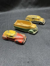 3 Vintage The Sun Rubber Co. Toy Cars Made in USA